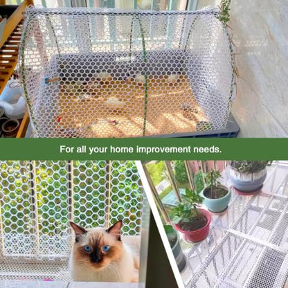 White Plastic Wire Mesh Fence 16In x 33Ft, Chicken Wire Fencing for Poultry - color: White, size: 16IN x 33FT