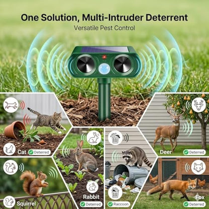 2026 Sonic Fortress Pro Deer Repellent Devices for Plants,4 Pack