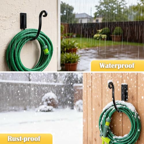 Hose Holders Wall Mount: 2PCs 8-Inch Heavy-Duty Garden Hose Hangers Outdoor - color: A-2PCs
