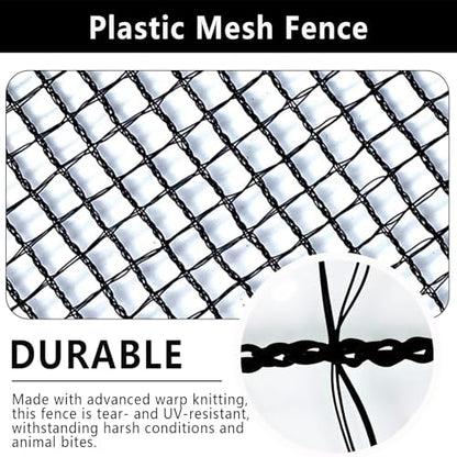 POYEE Deer Fence Netting 7x100ft Plastic Mesh Netting for Garden Protection - color: Black, size: 7x100ft