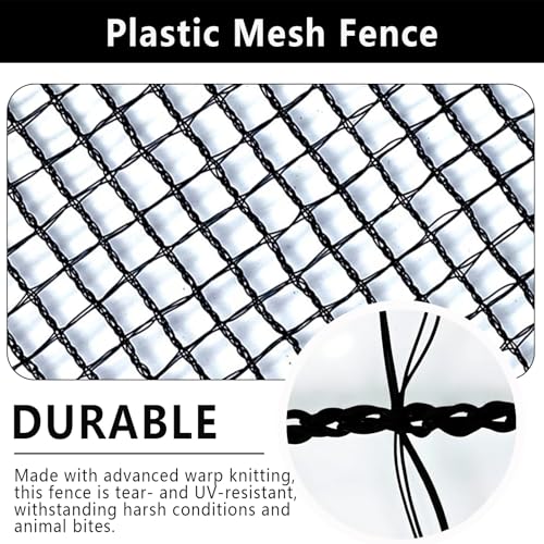 POYEE Deer Fence Netting 5x100ft Plastic Mesh Netting for Garden Protection - color: Black, size: 5x100ft