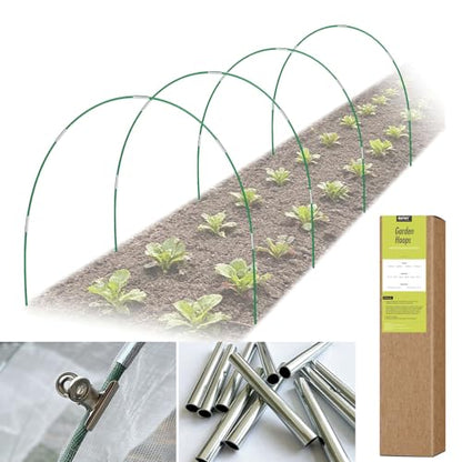 RIFNY Garden Hoops for Raised Beds, Greenhouse Hoops for Row Cover, 24 PCS - style: 24Pcs-Green-0.28" Dia