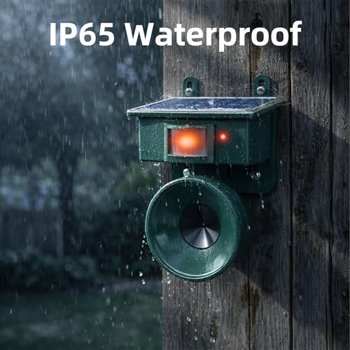 2026 Upgraded Ultrasonic Bird Repeller Solar Powered Outdoor Motion Activated Bird Pigeon Deterrents for Outside IP65 Woodpecker Goose Repellent Devices for Rooftops Porch Patio Balconies