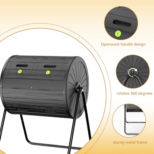 DRATO Compost Bin Outdoor 37.5 Gallon Black - color: Black