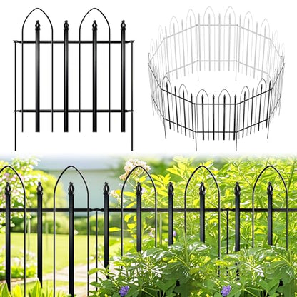 Thealyn Garden Fence 32" H x 24" W (5 Panels, Total 10 ft) - size: 32″ H x 10 ft (5 Panels) Without Gate Latch