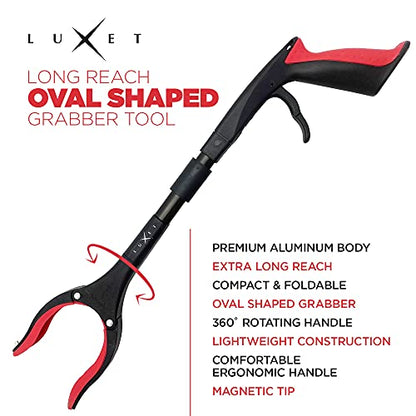 Grabber Reacher Tool 19 Inch Long, Foldable Pick Up Stick - Strong Grip Magnetic Tip - Heavy Duty Trash Picker Claw Reacher Grabber Tool Elderly Wheelchair Mobility Aid (Red) - color: Red