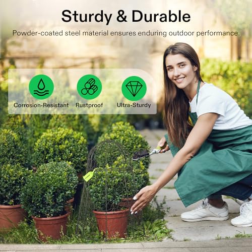 VIVOSUN Garden Cloches for Plants, Rustproof Chicken Wire Cloches with Flip-Top Design & Integrated Folding Stakes, Plants Protectors, Keep Small Animals Out, 6-Pack