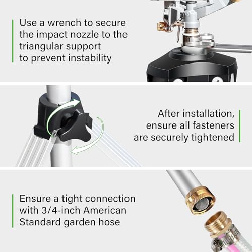 Heavy Duty Impact Sprinkler on Tripod Base,50 Inch Tripod Sprinkler - size: 50in