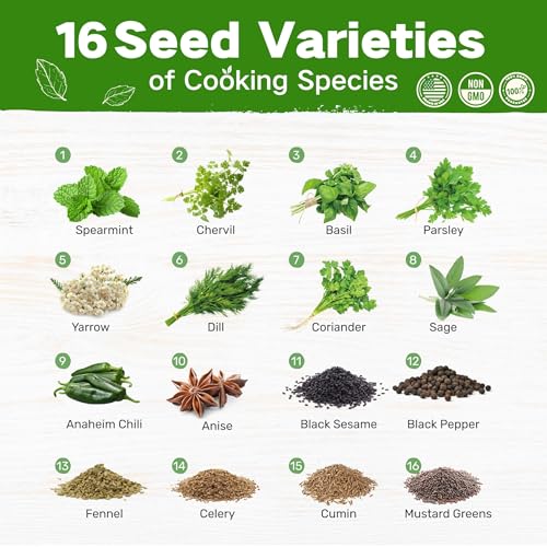 Lush&Dew Culinary Herbs Garden Seed Bank, Gardening Gifts for Women Men - style: Culinary Herb