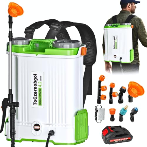 Backpack Sprayer with 2.6Ah Rechargeable Battery, Electric Weed Sprayer
