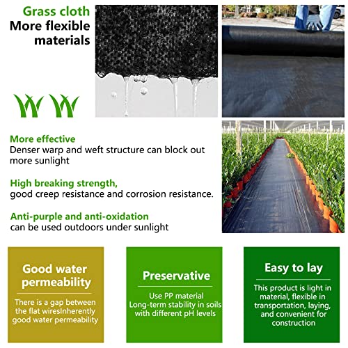 6x150ft Weed Barrier Fabric Landscape, Long-Term Use, Flexible, Breathable, Water Permeable, Grass Barrier Landscape Fabric Ground Cover Cloth for Garden Planting Weed Blocking