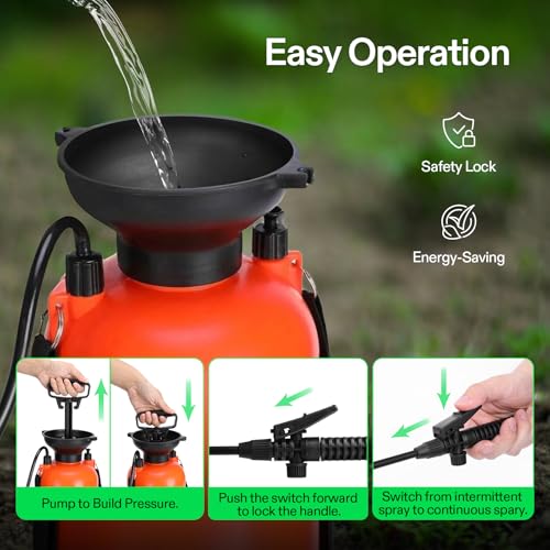 VIVOSUN 1.35-Gallon Pump Pressure Sprayer - color: Orange, size: 1.35 Gallons
