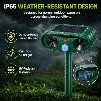 Ultrasonic Deer Repellent Devices & Cat Repellent Outdoor for Plants,Garden
