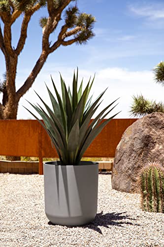 Veradek Mason Series Lima Planter - Large Round Outdoor Planter - color: Gray, size: 20 inches