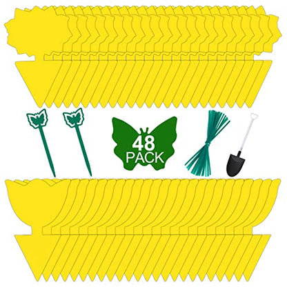 Fruit Fly Trap 48 Pack Yellow Sticky Gnat Killer Traps for Indoor Plants - size: 48 Packs