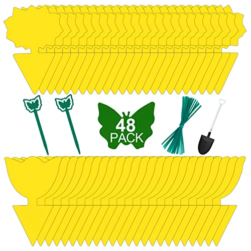 Fruit Fly Trap 48 Pack Yellow Sticky Gnat Killer Traps for Indoor Plants - size: 48 Packs