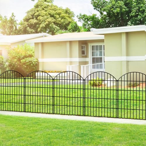 Metal Garden Fence 36 in x 23.3 ft, Dog Fence Outdoor for Yard - size: 36"Hx23.3ft (10Panels)