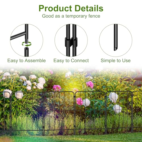 PINPON 25-Pack Square Garden Fence 24inH x 27ftL Rustproof Animal Barrier - size: 27ft-25pack