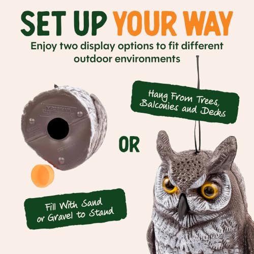 Dalen Lifelike Great Horned Owl Decoy Bird Repellent - 16-in Hand-Painted - style: Two Color Great Horned Owl