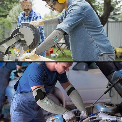 Schwer 18in PRO-SKIN A6 Cut Resistant Arm Sleeves for Gardening, S909 - color: Grey, size: 18 In-1 Pair