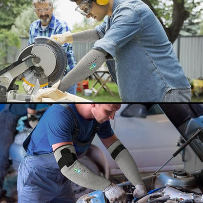 Schwer 18in PRO-SKIN A6 Cut Resistant Arm Sleeves for Gardening, S909 - color: Grey, size: 18 In-1 Pair