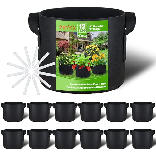 12-Pack 10 Gallon Grow Bags - size: 10 Gallon