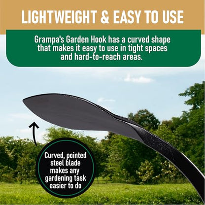 Grampa's Garden Hook Weeder & Cultivator Tool for Digging, Edging, Planting