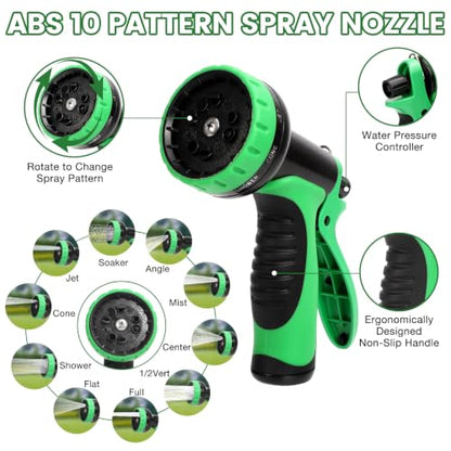 Garden Hose 25ft, Non-Expandable Flexible TPE Tube Water Hose - color: Black and Green, size: 25ft