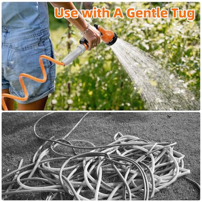 SPECILITE 3/8" Lightweight Coil Garden Hose 75 FT, EVA Flexible Water Hose - color: Orange, size: 75FT