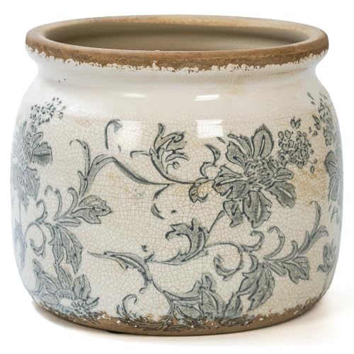 Dosayes Flower Pot,Vintage Ceramic Pot for Plant with Drainage Holes - color: Lias