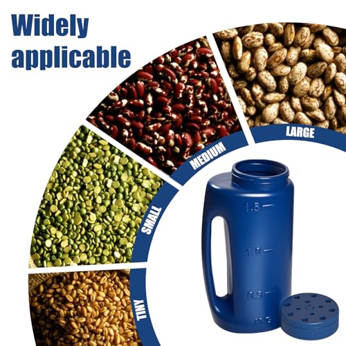 ZXJ Handheld Seed Shaker – Hand Spreader - 90oz Capacity Multi-Purpose Spreader for Fertilizer, Grass Seed, Ice Melt & Lawn Care - Blue - color: Blue