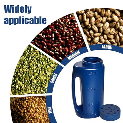 ZXJ Handheld Seed Shaker – Hand Spreader - 90oz Capacity Multi-Purpose Spreader for Fertilizer, Grass Seed, Ice Melt & Lawn Care - Blue - color: Blue