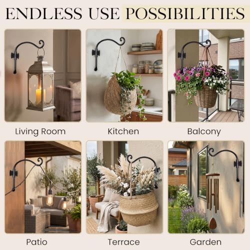 RTZEN Plant Hangers Outdoor or Indoor Heavy Duty Wall Bracket Hooks - size: 10 Inch, style: Axe Hooks