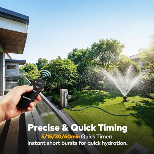Sprinkler Timer, Programmable Irrigation Timers with 4 Customizable Programs, IP65 Waterproof, Auto Rain Delay & Child Lock, Digital Water Timer for Lawn Yard Garden Hose