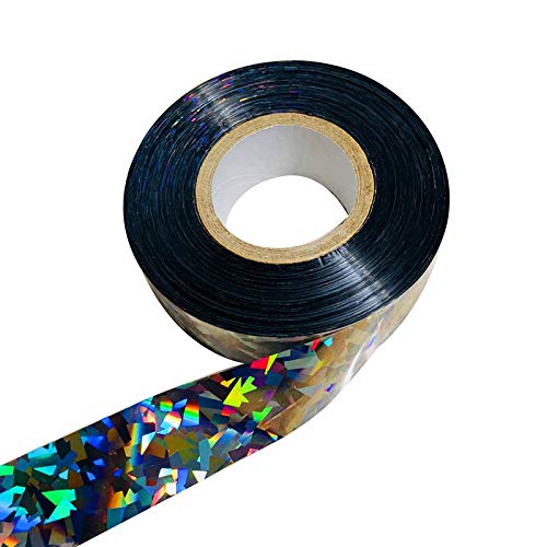 Silver Bird Scaring Reflective Tape, Holographic Ribbon, Ideal for Garden, Patio, Field and Fence - 1'' x 500 Ft (Silver) - color: Silver