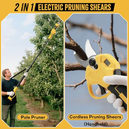 2 IN 1 Electric Pruning Shears with Pole for Dewalt 20V Max Battery