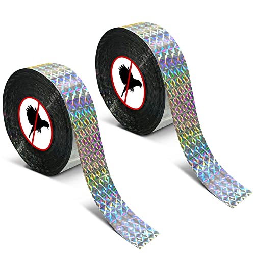 MP Mypole Bird Scare Tape - 2 x 500ft Reflective Flash Tape for Birds, Woodpeckers, Outdoor, House, Garden, Patio, Orchard - size: 500ft*2