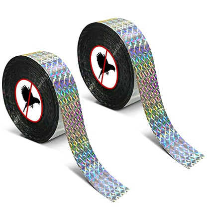MP Mypole Bird Scare Tape - 2 x 500ft Reflective Flash Tape for Birds, Woodpeckers, Outdoor, House, Garden, Patio, Orchard - size: 500ft*2