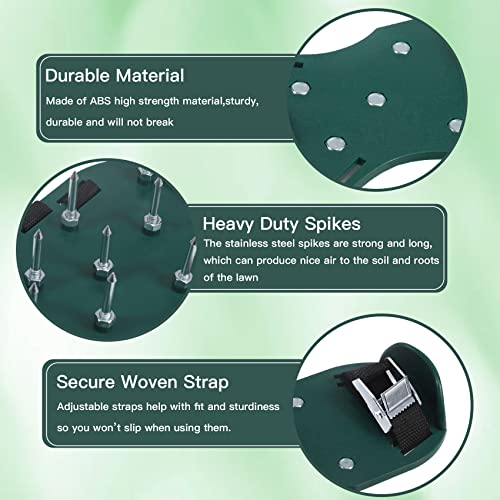 Aeration Shoes for Lawn Aerator Shoes with Metal Buckl, Shoe Spikes for Grass, Heavy Duty Aerating Shoes for Lawn Patio Garden - One Size Fits All