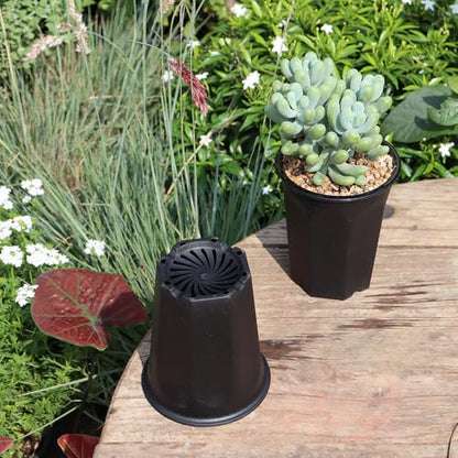 14 Pack 4.40 Inch Black Plastic Deep Nursery and Seedling Pots, Round Planter Container for Transplanting, Cutting, Succulent - color: Black, size: 4.40 inch