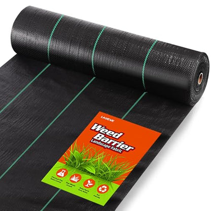 LAVEVE Heavy Duty Weed Barrier Landscape Fabric 3FT x 300FT - size: 3FT×300FT