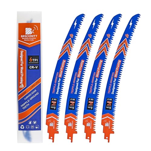 Arc Edge Reciprocating Saw Blades 12inch 6TPI for Pruning 4pcs - size: 12 inch