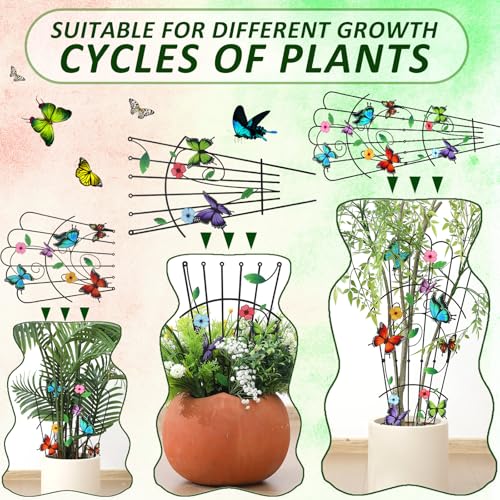 LEIFIDE 2 Pcs Butterfly Trellis for Climbing Plants 33 in Metal Indoor - style: Butterfly