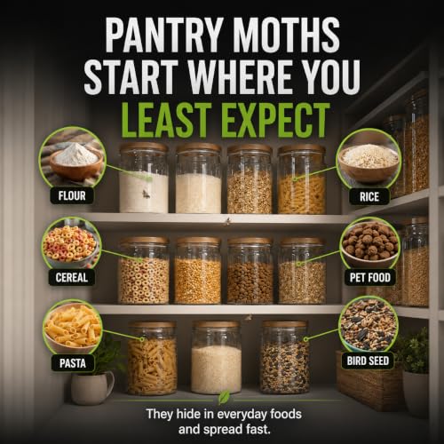 MothMag Pantry Moth Traps 6 Pack – Indian Meal Moth Trap – Pheromone Glue Trap – Kitchen Cupboard Cabinet Food Storage Moth Control – Flour Grain Moth Killer Indoor