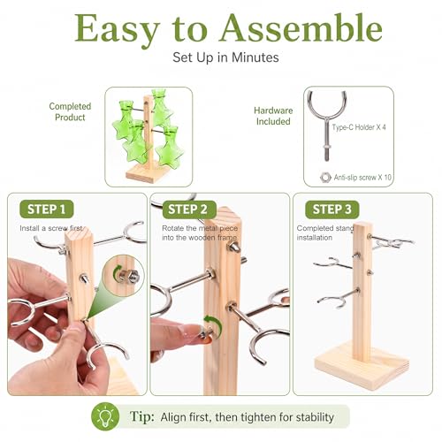 Nacome Plant Terrarium Propagation Stations: Greeen Vase with Wooden Stand - color: Green