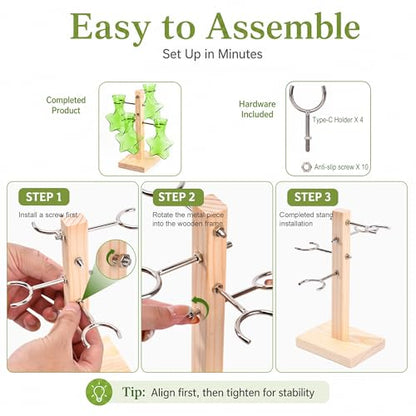 Nacome Plant Terrarium Propagation Stations: Greeen Vase with Wooden Stand - color: Green