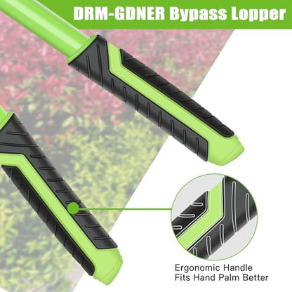23" SK5 Dual-Blade Loppers Cuts 2" Dry/Wet Branches - Triangular Steel Tube & SecureLock, Heavy Duty Tree Trimmers Green/Black