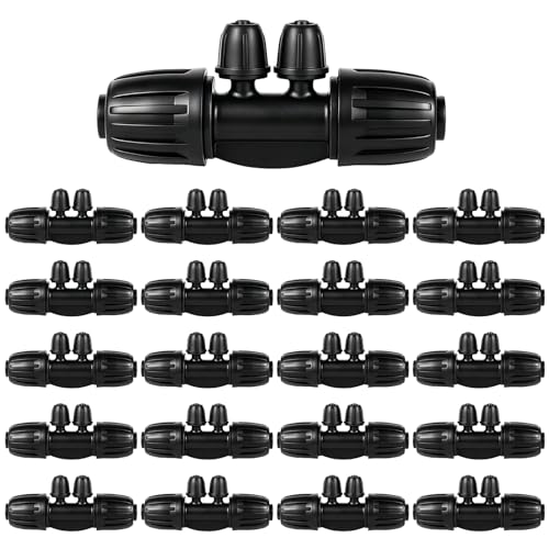20 Pcs Barbed Tee 4-Way,1/2 to 1/4 Inch Tubing Irrigation Fittings - size: 20 Pcs 1/2 to 1/4 Inch Locked Barbed 4-Way