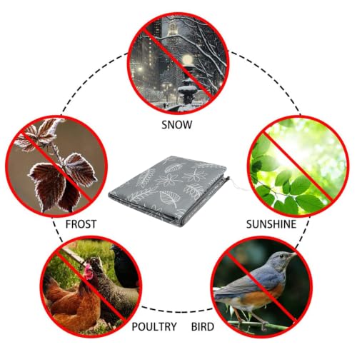 Homimp Plant Covers Freeze Protection, 2 PCS Frost Covers with Zipper Drawstring (71" x 47.3") Plant Protection Cover Bags for Outdoor Winter Frost Cold Weather Shrubs Trees Jacket Covers,Grey Print - size: 47.3"W x 71"H