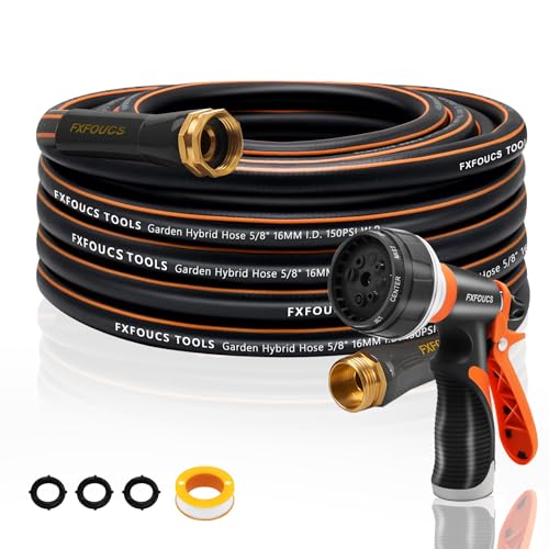 Garden Hose 50ft x 5/8", Heavy Duty Water Hose, Kink Resistant - color: Dark, size: 50FT